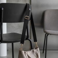 Adjustable Solid Color Shoulder Bag Replacement Strap with Gold Buckle