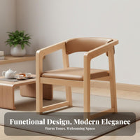 Upholstered Armchair Traditional Chinese design Upholstered Z-Shaped Chair With Armrests Minimalist Aesthetic for Office Workers