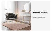 Woven Puff Armchair Nordic Aesthetic Vanity Stool Comfortable Backrest