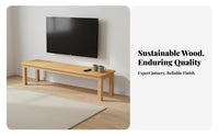Multi-Functional Solid Wood TV Cabinet Sturdy & Long-Lasting Wooden TV Stand Easy to Clean Low Profile Entertainment Center Rounded Corners for Small Areas, Bedroom