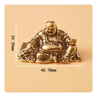 Laughing Buddha Statue Abundance Brass Ornament Wealth for Office Desk