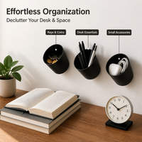 Individual Wall Storage Cups, Small Item Holder for Kitchen, Minimalist PP Key Holder, 1L Capacity, 32g