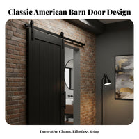 Barn Door Hardware Kit American Design Sliding Barn Door Sliding Door Set Smooth and Quiet for Kitchen, Washroom, Balcony