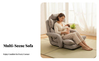 Foldable Design Adjustable Floor Lounger Space-Saving spinerest padding Multi-Positional Home Seating Fullframe Support for New Mothers, Students, Bay opening, Bedroom, Living Room, perusing