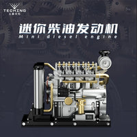 土星文化迷你四缸柴油发动机金属机械拼装diy模型仿真教具礼品