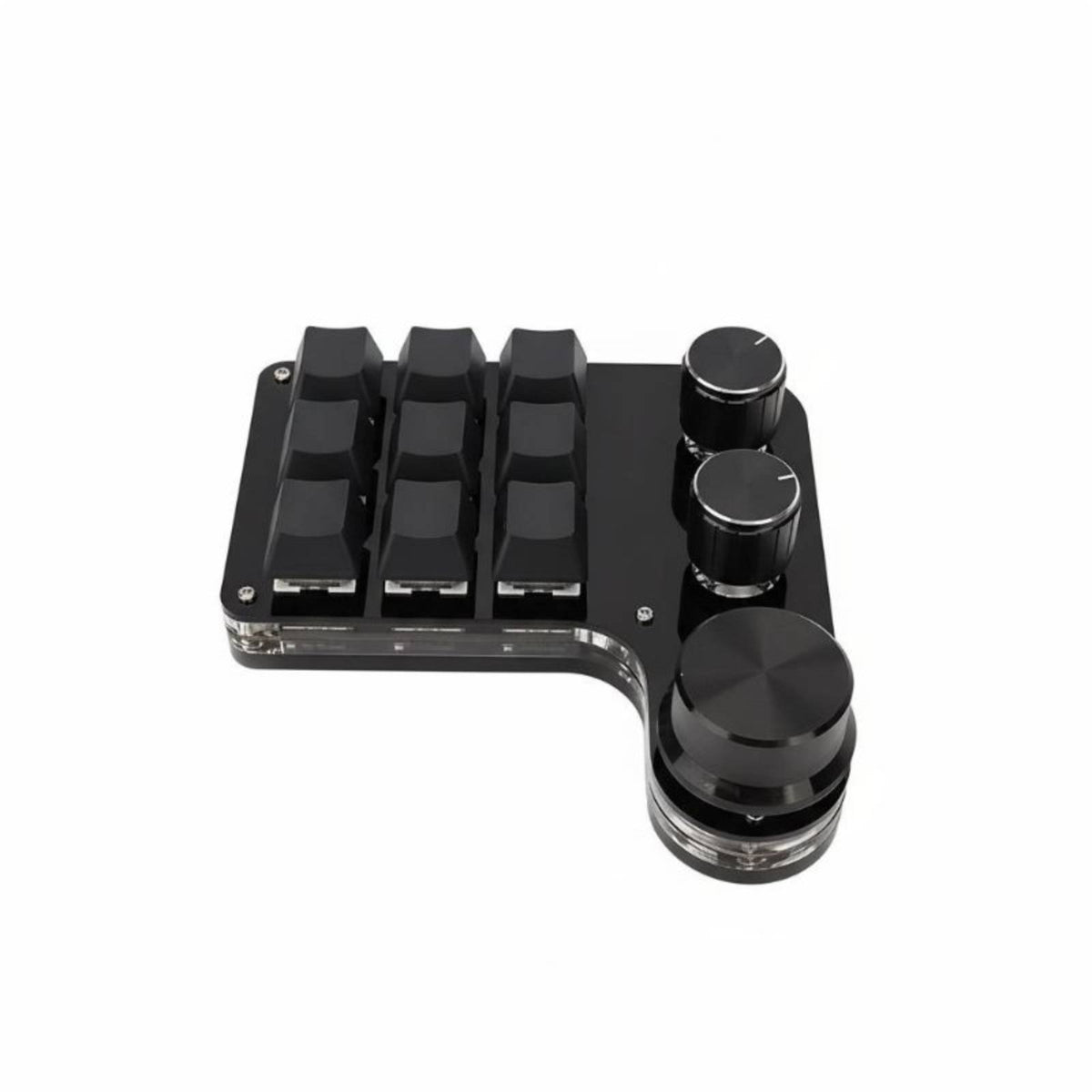 9 Key Keypad with 3 Knobs Hot-Swappable Buttons Customizable Shortcut Keyboard Plug and Play Mini Gaming Keypad for Enthusiasts