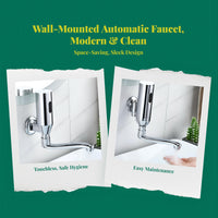 Touchless Automatic Detector Faucet, Wall-Mounted Infrared movement detector, Water-Saving Bathroom Sink Tap