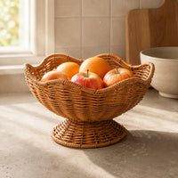 Rattan Fruit Basket Airy Weave Woven Fruit Basket Breathable
