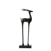 Deer Figurine with Pedestal Modern Deer Figurine Sculptural Sculpture for Clean Design Aficionados, Art Lovers, Tabletop, Entryway, Shelf