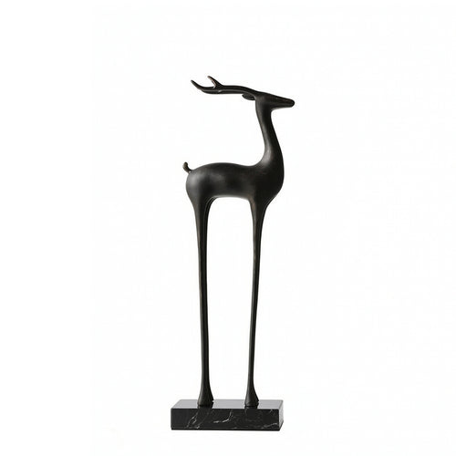 Deer Figurine with Pedestal Modern Deer Figurine Sculptural Sculpture for Clean Design Aficionados, Art Lovers, Tabletop, Entryway, Shelf