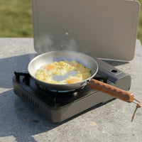 No Coating Hammered Titanium Frying Pan PFAS/PFOA/PTFE without Uncoated Titanium Skillet Physical Non-Stick Lightweight Backpacking Pan Detachable Handle for Campers, Backpackers, Hikers, Camping, Hiking