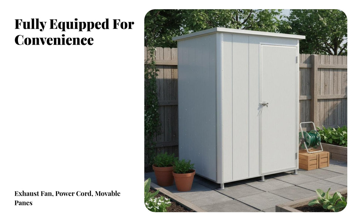 Steel Panel Outdoor Kitchen Mobile Kitchen Cabin Sturdy Construction Portable Cooking Booth for Homeowners, Farmers, Garden, Factory, Backyard