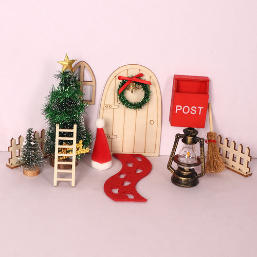 1:12 Scale Dollhouse Christmas Elf Door Decoration Set (13 Pieces)