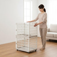 3 Tier Cat Cage Easy to Clean Multi Level Feline Enclosure Spacious Interior for Indoor