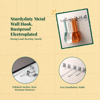Metal wall hook for entryway