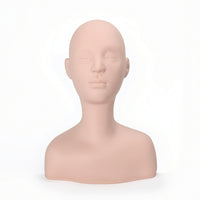 PVC Mannequin Head with Shoulders Soft Acupoint Training Model Mannequin Head with Shoulders Flesh-Toned Realistic