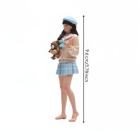 Bear Girl Figure Miniature Scale Girl Figurine Versatile Decor for Dollhouse