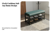 High-Density Foam Cushion Shoe Changing Bench Easy Assembly Entryway Bench with Storage Scratch-Resistant Upholstery Upholstered Shoe Rack Adjustable Feet for Homeowners, Apartment Dwellers, Hallway, Mudroom, Bedroom, Walk-in Closet