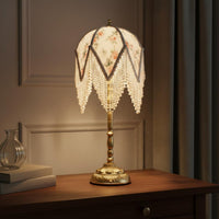 Elegant Design French Retro Table Lamp Timeless Elegance Beaded Tassel Lamp Ornate Brass Base Exquisite Gift Idea for Bedroom