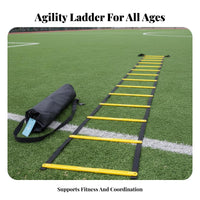 11 Pieces Multifunctional Agility Ladder Multi-Use Design Footwork Training Ladder Sturdy Speed Training Hurdles Portable for Children, Athletes, Outdoor