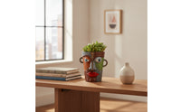 Resin Face Planter Unique Flower Pot Textured for Desk, Patio, Gardeners