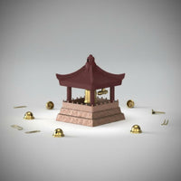 Sounding Pavilion Ornament Miniature Design Electronic Temple Bell Keychain