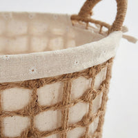 Woven Laundry Basket, Cotton and Linen, Japanese Style