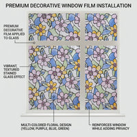 Window Film Privacy with Abstract Swirls for Home Office, Self-Adhesive PVC Window Tint Film Home, Waterproof Privacy Film, 120cm x 20m Roll