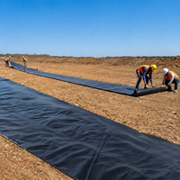 Smooth HDPE Pond Liner for Aquaculture Irrigation Reservoir Black 0.35mm Thick