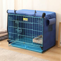 Dog Cage Cover, Waterproof Material Cat Cage Cover, Windproof Crate Cover for Wire, Indoor Outdoor Cage Cover with Roll-Up Front Door