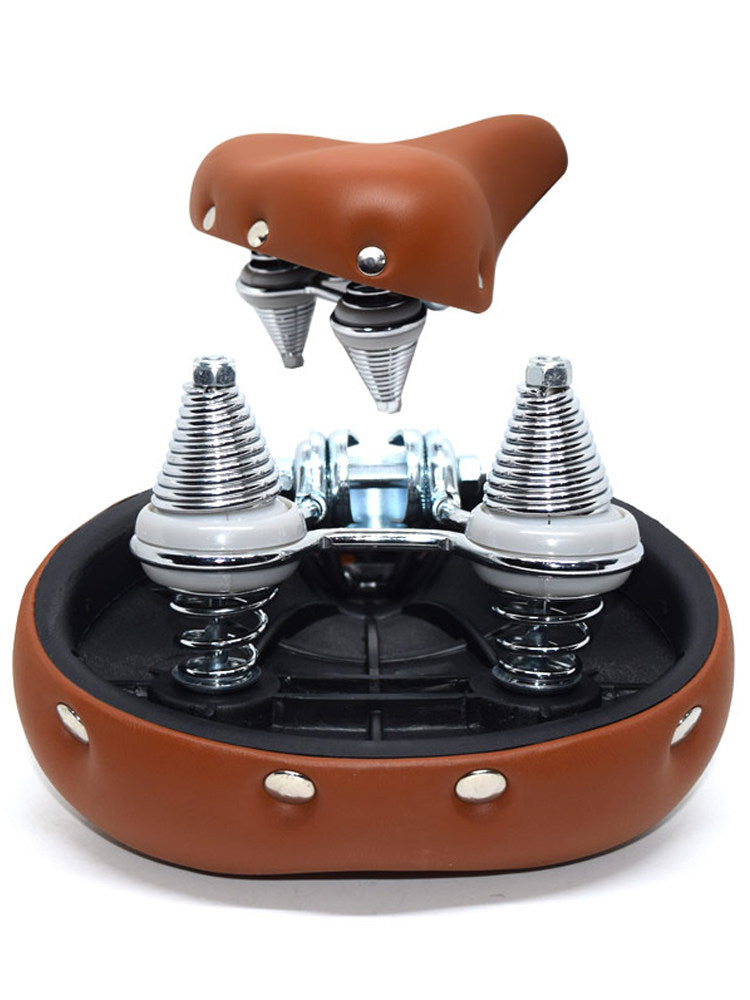 Vintage Bicycle Saddle with Springs and Rivets