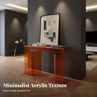 Narrow Console Table Light Luxury design Water Ripple Accent Table Modern Design Slim outline for Entryway, Behind Sofa, Bedroom