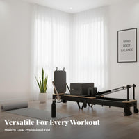 Foldable Pilates Reformer Space-Saving Pilates Core Bed Multifunctional Folding Reformer Machine for Beginners, Adults, Strength Training, Gym, Indoor