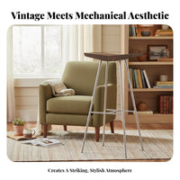 Backless Industrial Stool Retro Vibe Backless Counter Seat High-Legged for Cafe