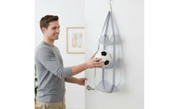 Space Saving Door Hanging Ball Bag Easy to Install Hanging Ball Storage Bag Visible Contents over Door Sports Equipment Organizer for Home, Playroom, Entryway
