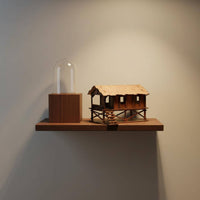 Southeast Asian Stilt House Model Handmade Gift 1/72 Scale Wooden House Model
