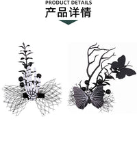 Halloween Mesh Bone Claw Hair Clip and Butterfly Side Clip Costume Accessory