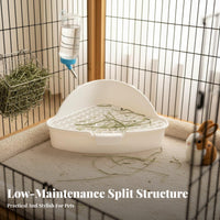 Guinea Pig Litter Pan Easy to Clean Guinea Pig Corner Toilet Hare Potty Tray Detachable Design Small Pet Toilet with Grate