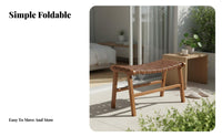 Foldable Woven woven seat Chair Wabi-Sabi Aesthetic Outdoor Furniture Portable