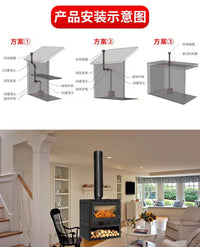 Black Stainless Steel Chimney Tee Elbow and Pipe Fittings for Wood-Burning Fireplace