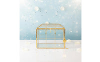 Wedding Card Box Decorative Transparent Card Box Gold Frame for Birthday, Brides