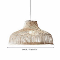 Rattan Pendant Lampshade Retro Design Woven Hanging Light Shade Rustic Elegance Boho Chandelier Shade for Dining Room