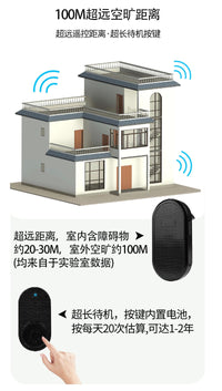 Smart Wireless Doorbell Waterproof Indoor Outdoor with 32 Ring Tones EU Plug