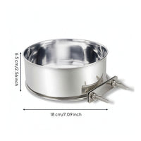 Stainless Steel Dog Food Bowl with Clamp Holder Space-Saving Pet Food Bowl with Clamp Holder Rust-Resistant Feeding Dish Secure for Kennel