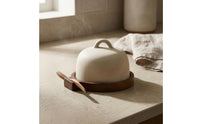 Butter Dish Set Ceramic Butter Keeper Arched Handle
