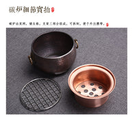 迷你版紫铜炭炉户外便携式烤茶炭火炉子小号风炉木炭橄榄碳烤火炉