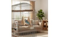 Relieves Boredom Bird Enclosure Rocking Toy Gnaw-Resistant Safe Wooden Bird Swing Detachable Design for Parrots, Small Birds