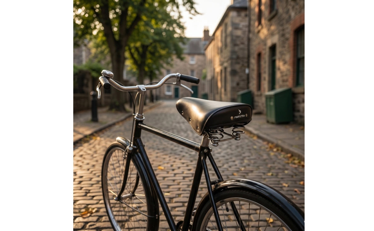 Vintage-Style Bike Seat with Spring Suspension Easy-Wipe Cycle Saddle with Springs Ergonomic Cycle Saddle with Spring Suspension Water-Resistant for Commuters