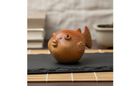Yixing Clay Clay Pufferfish Ornament Nurturable Pufferfish Tea Pet Unique Gift Puffer Fish Sculpture for Collectors, Desktop