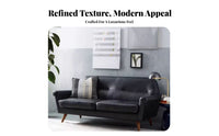 Nordic aesthetic 3-Seater Settee durable Wood Legs Sofa Minimalist Design Couch Space-Saving for Small Families, Apartment Dwellers, Office Managers, Lounge Area, book corner